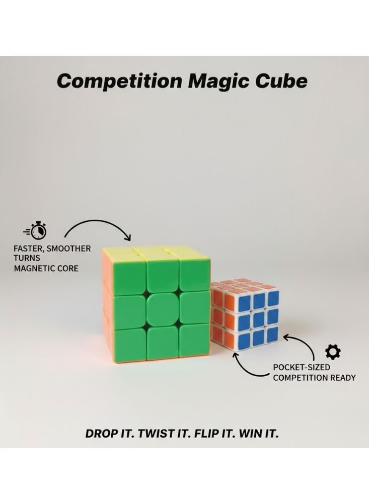 ماجيك كيوب مكعب سحري للمنافسة ثلاثة في ثلاثة – لعبة ألغاز سريعة لتنمية ذكاء الأطفال - Image 4
